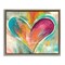 Stupell Industries Abstract Textural Heart Painting Framed Floater Canvas Wall Art